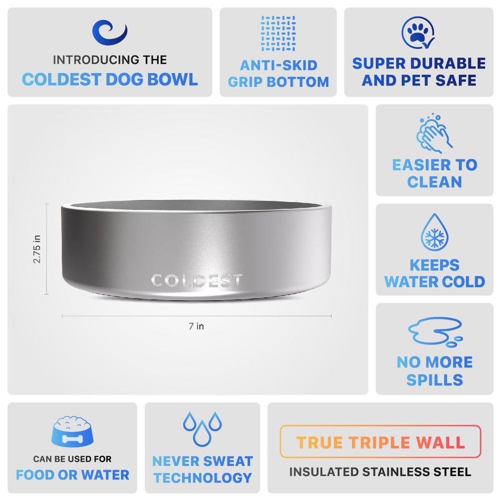 The Coldest Water dog bowl is dishwasher-safe for easy cleanup.