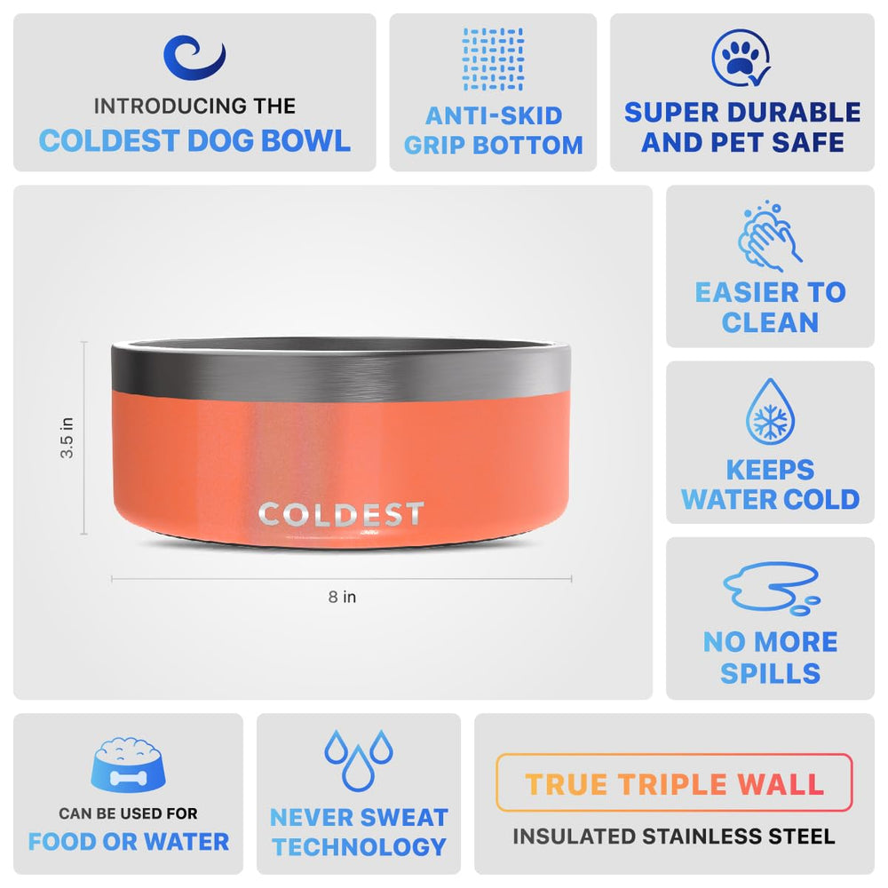 The Coldest Water dog bowl 64 oz capacity suited for large pets or multiple pets