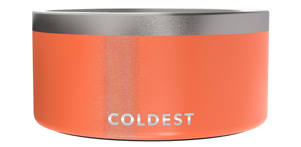 The Coldest Water anti-rust metal dog bowl emphasizes durability for chewers and daily meals.