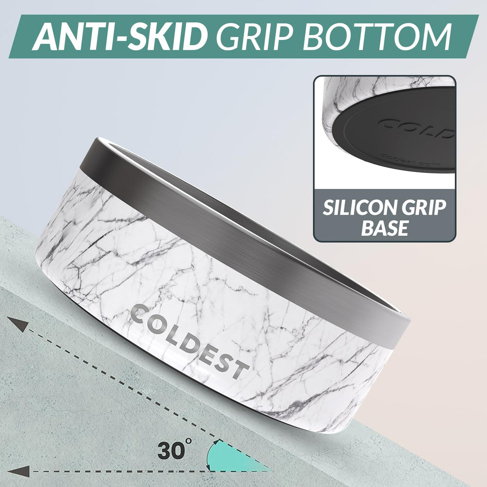 The Coldest Water dog bowl anti-slip base keeps mealtime in place