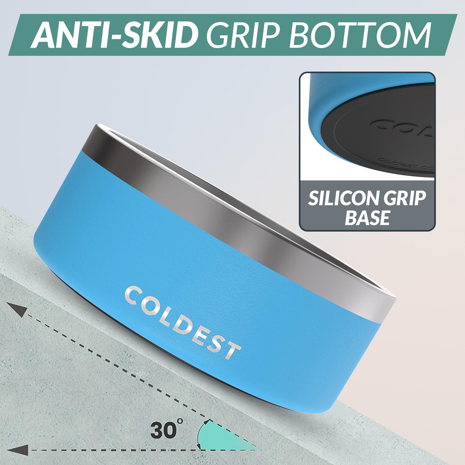 The Coldest Water dog bowl non-slip base to prevent spills