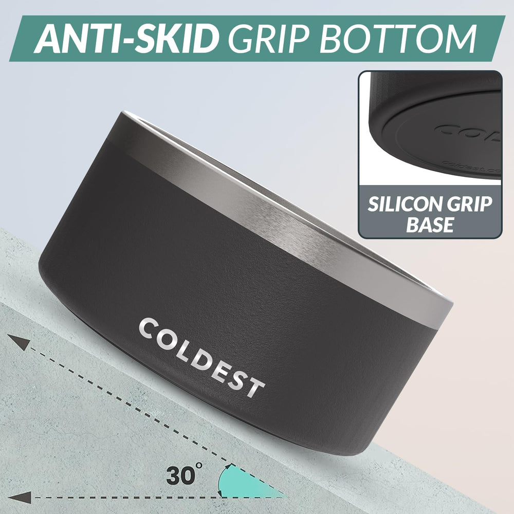 The Coldest Water dog bowl with non-slip base prevents spills during active meals.
