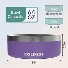 Coldest Water dog bowl rust-resistant stainless steel withstands daily use