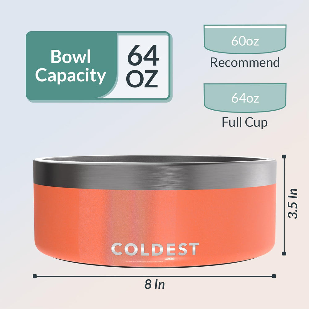 The Coldest Water dog bowl is rust-resistant stainless steel for long lasting durability