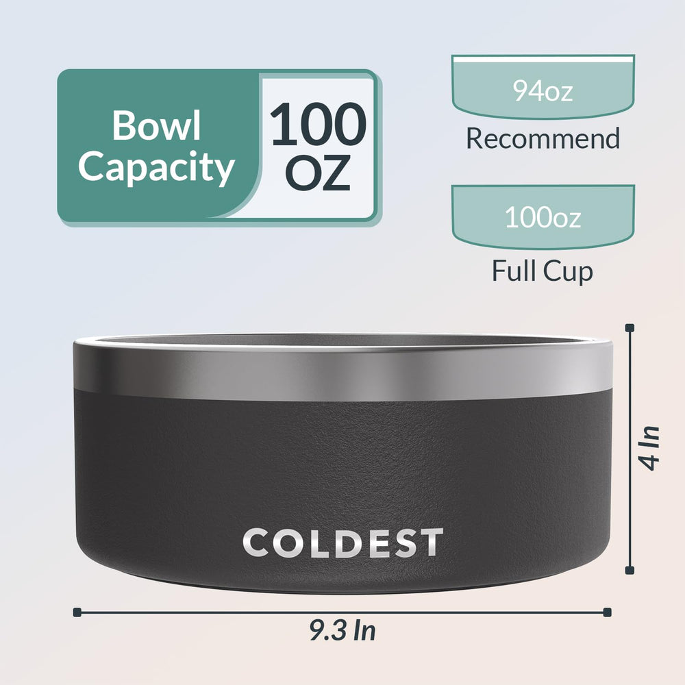 Coldest Water dog bowl-rust-resistant-stainless highlights durable, long-lasting use.