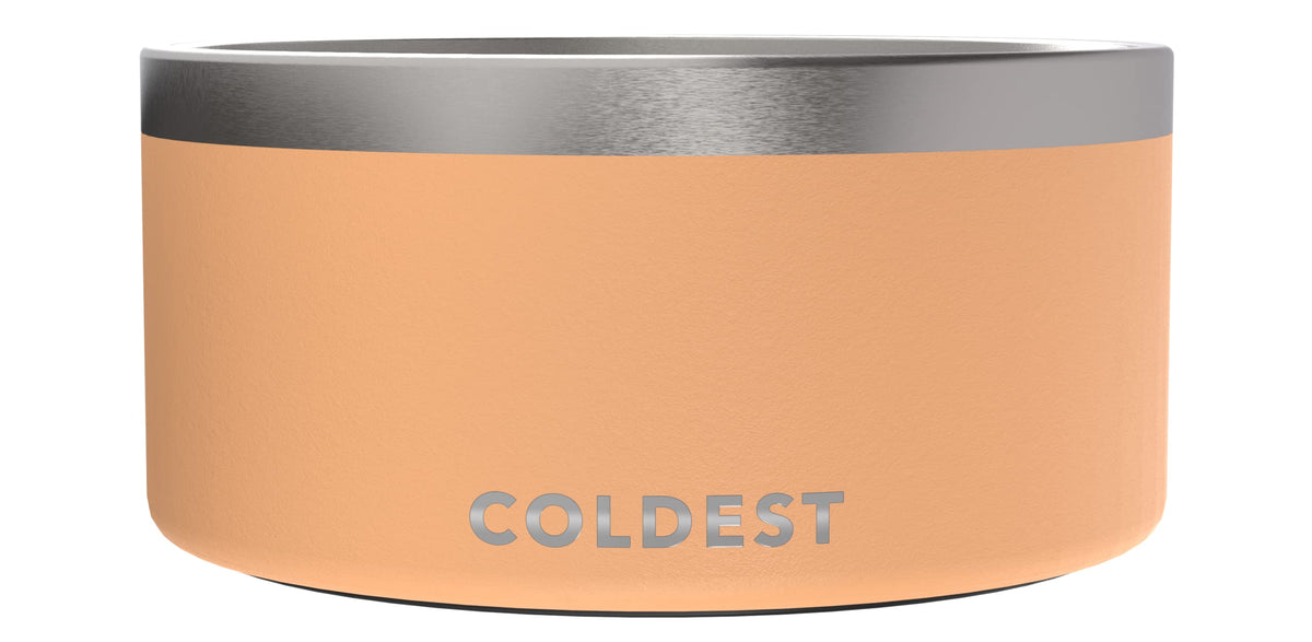 The Coldest Water dog bowl Sahara Peach close-up shows durable construction for long-lasting use.