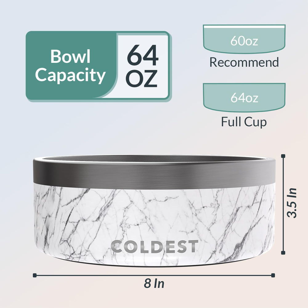 The Coldest Water 64oz capacity keeps pets hydrated between refills