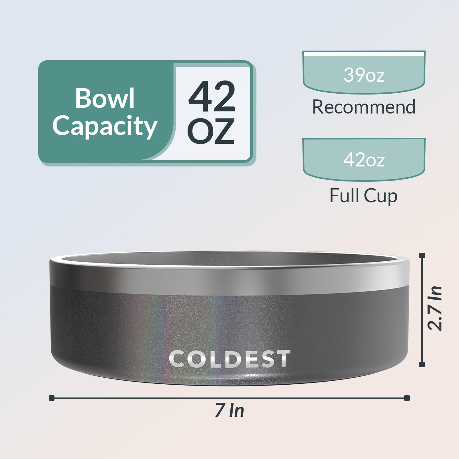 Coldest Water spill-proof design reduces mess during feeding