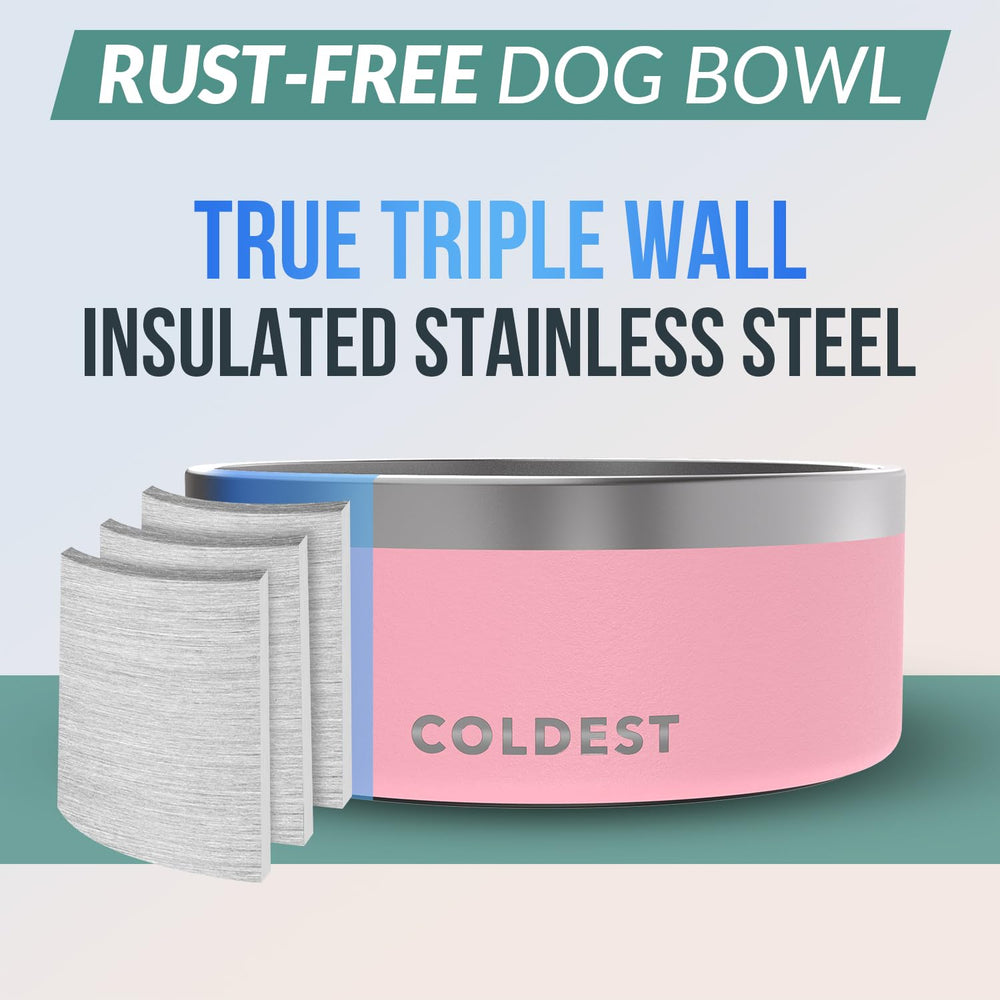 Coldest Water dog bowl spill-proof design helps maintain a tidy feeding area.
