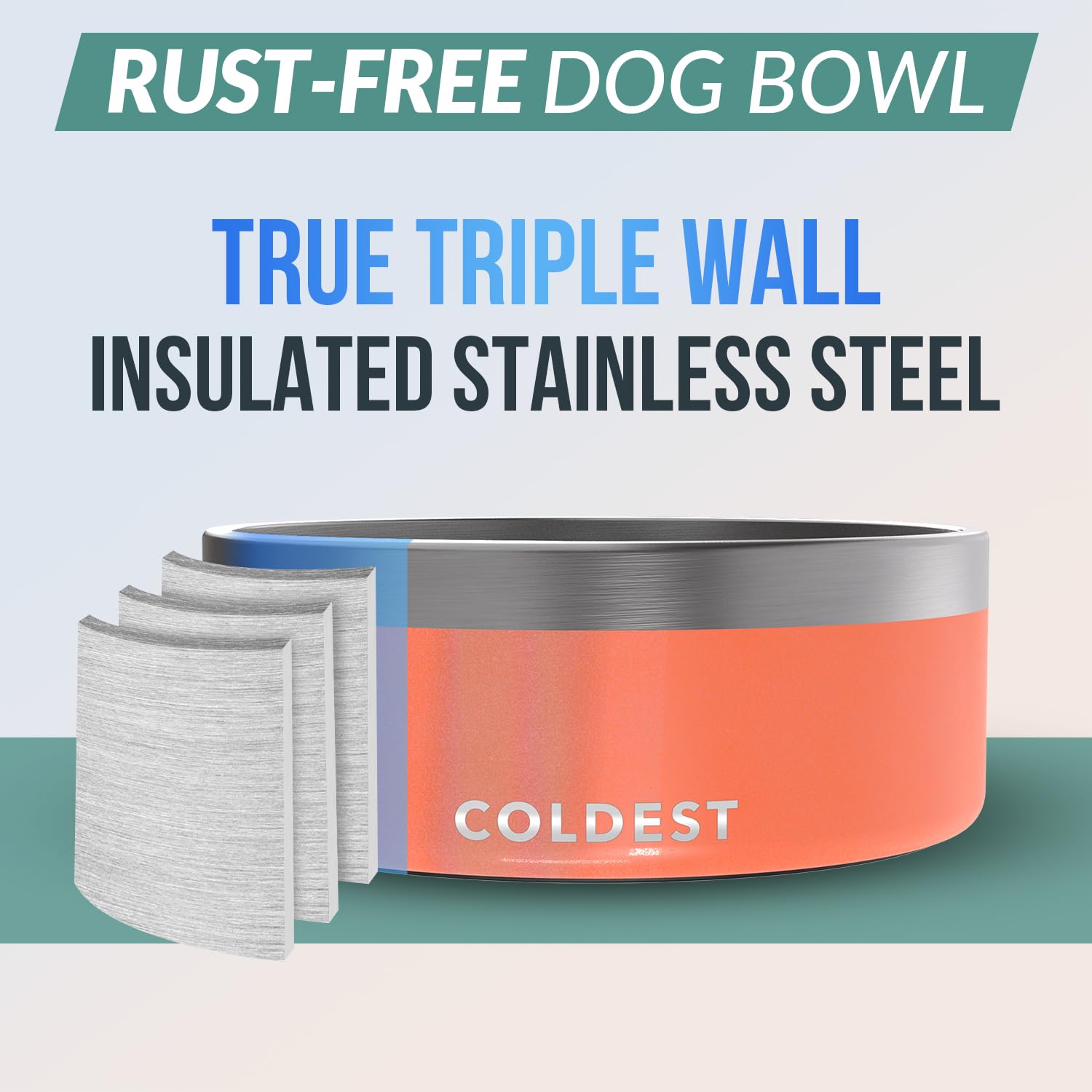 The Coldest Water dog bowl shows spill-proof design for mess-free mealtimes