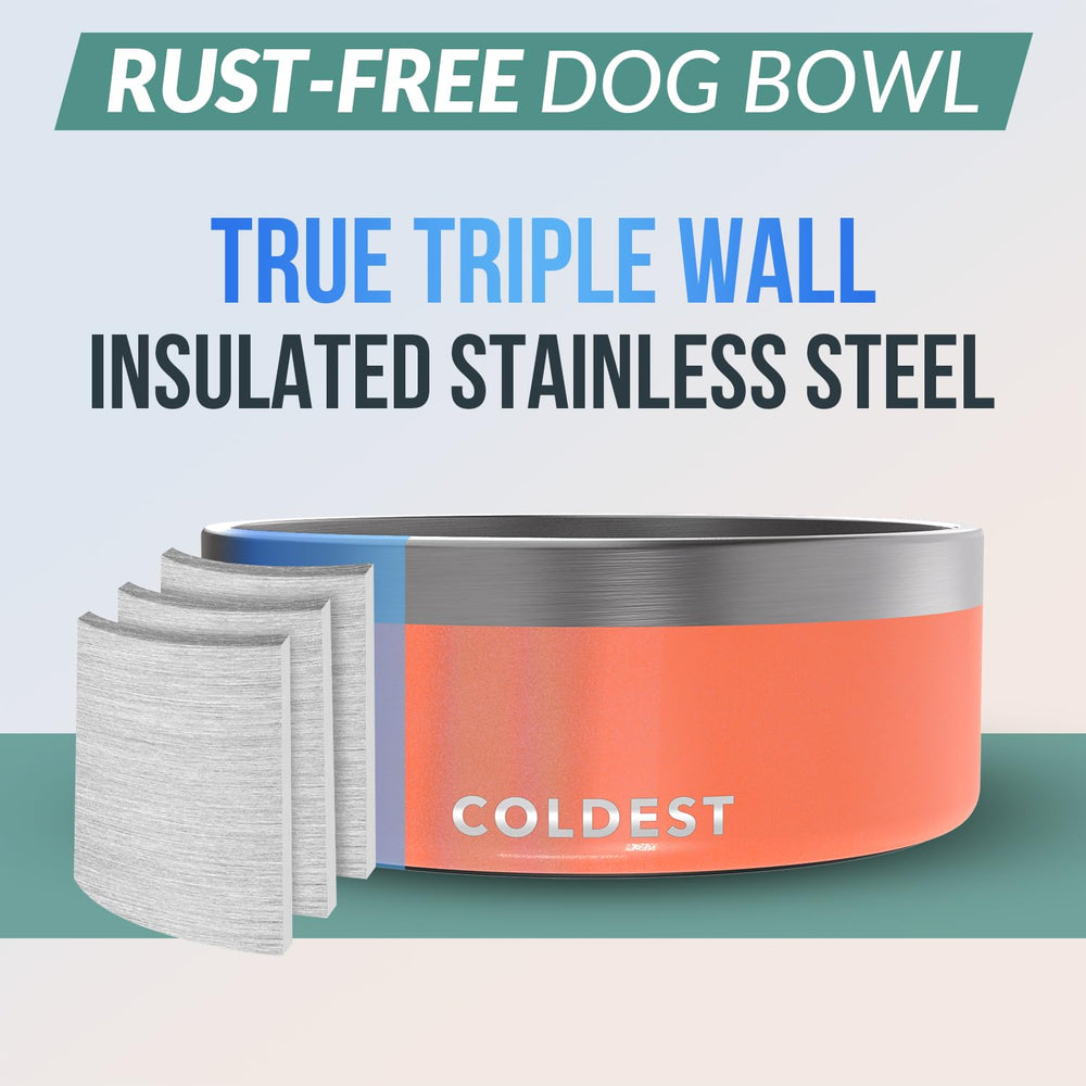 The Coldest Water dog bowl shows spill-proof design for mess-free mealtimes