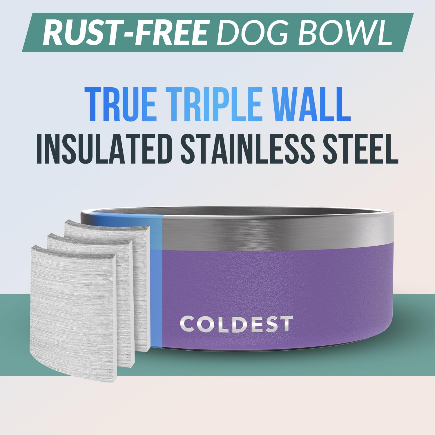Coldest Water dog bowl spill-proof design keeps feeding area clean