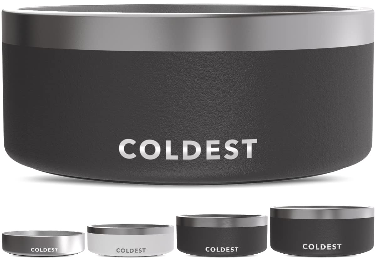 Coldest Water dog bowl stealth-black-100oz for spill-free hydration.