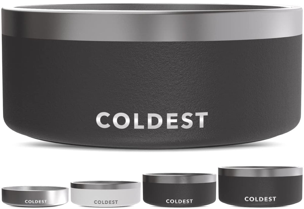 Coldest Water dog bowl stealth-black-100oz for spill-free hydration.