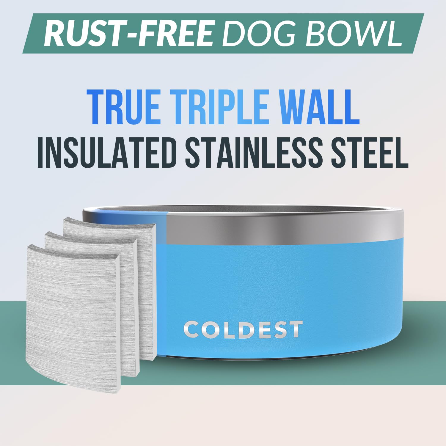 The Coldest Water dog bowl three-layer insulation keeps water cool