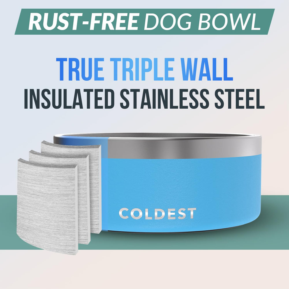 The Coldest Water dog bowl three-layer insulation keeps water cool