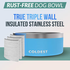 The Coldest Water dog bowl three-layer insulation keeps water cool