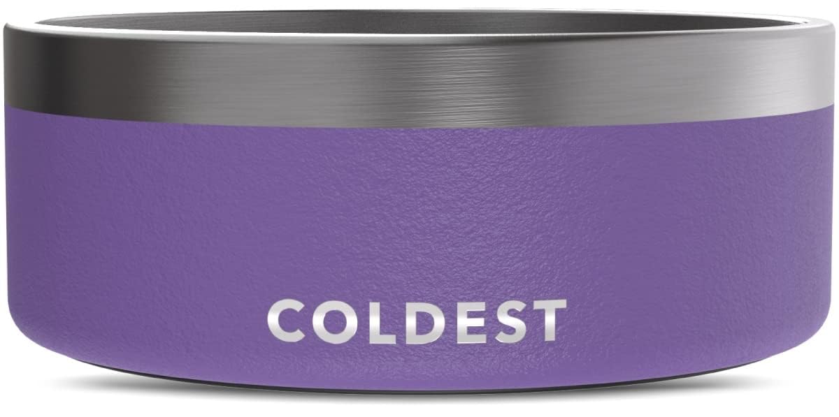Coldest Water dog bowl triple-wall insulation keeps water cold and durable for active pets