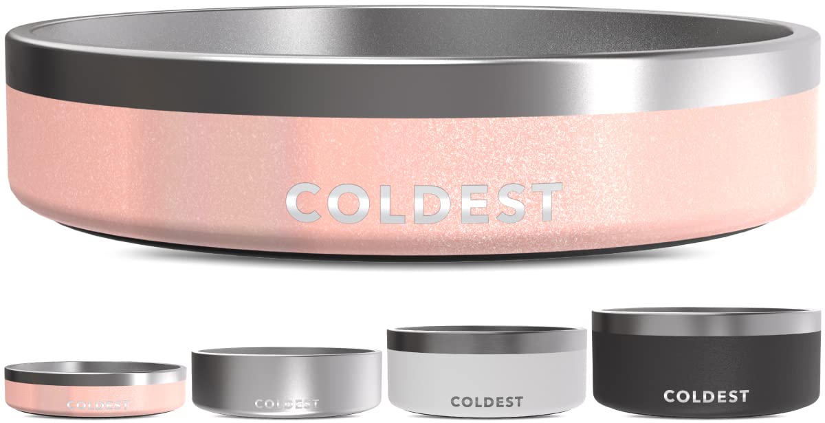 The Coldest Water triple-wall insulated dog bowl preserves cold water longer.