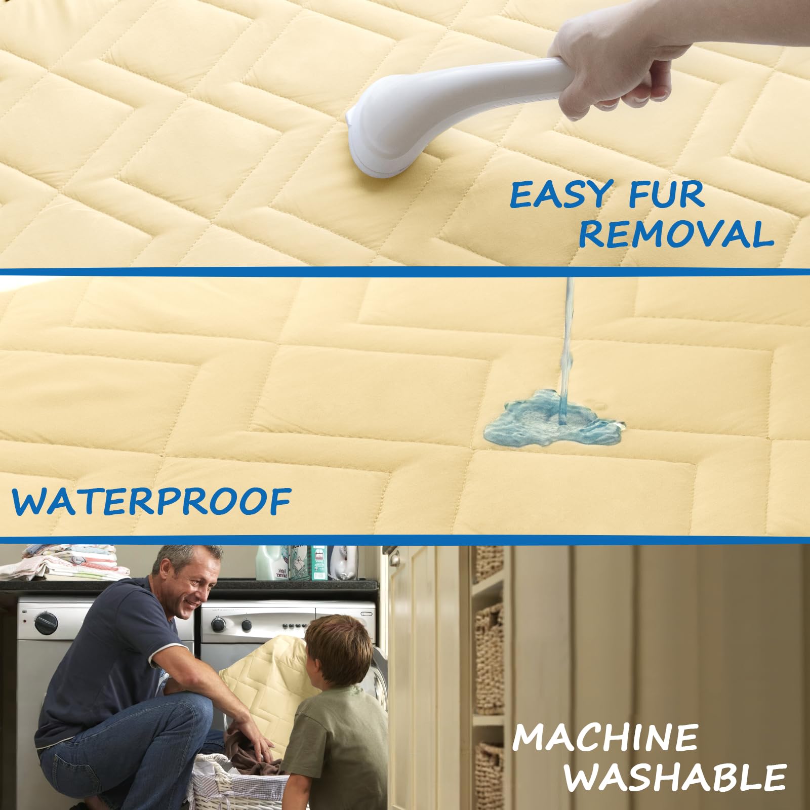 Coldwind anti-slip underside bed cover, helps prevent slips on smooth surfaces.