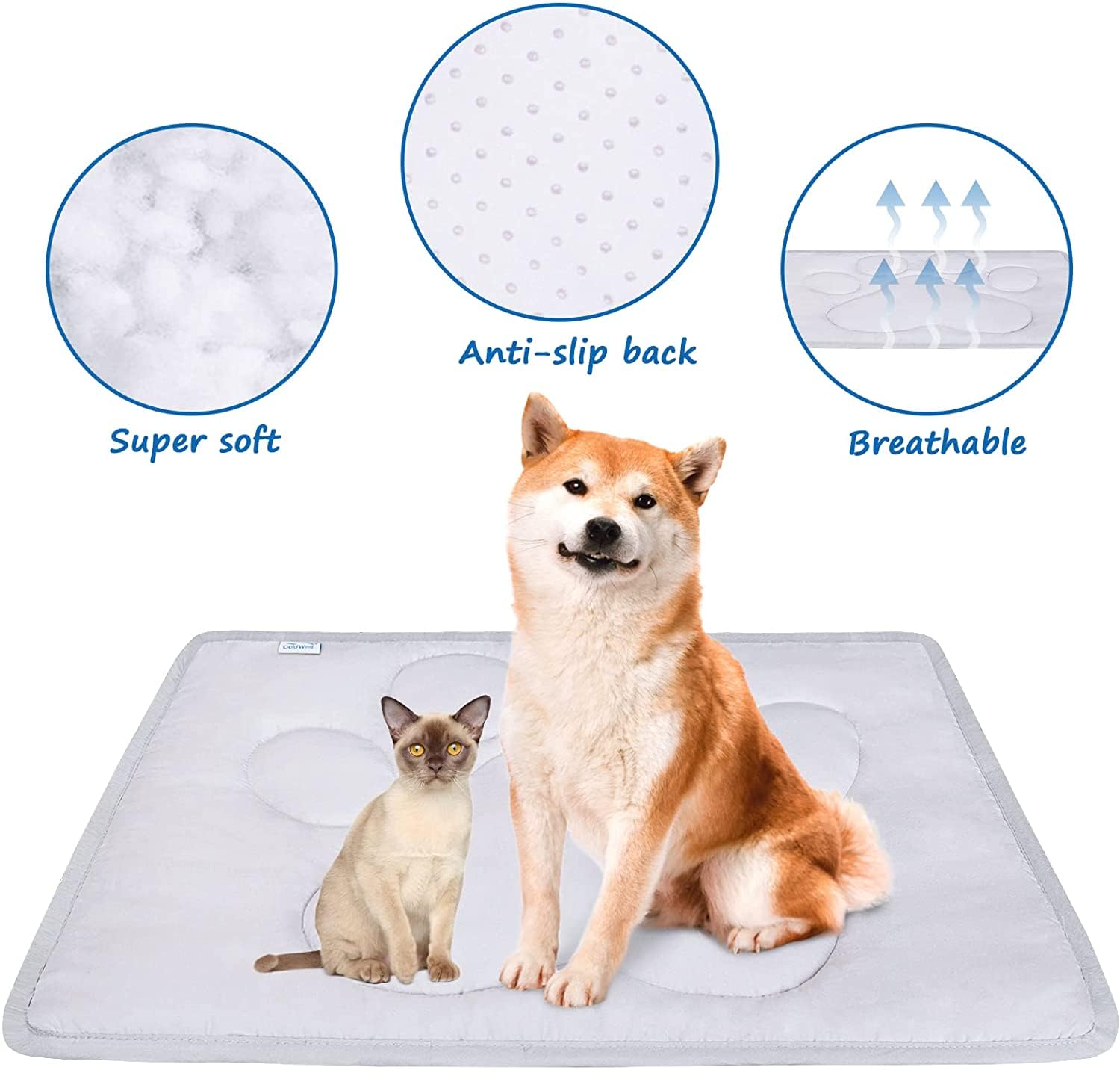 Coldwind crate mat anti-slip bottom keeps mat in place during naps