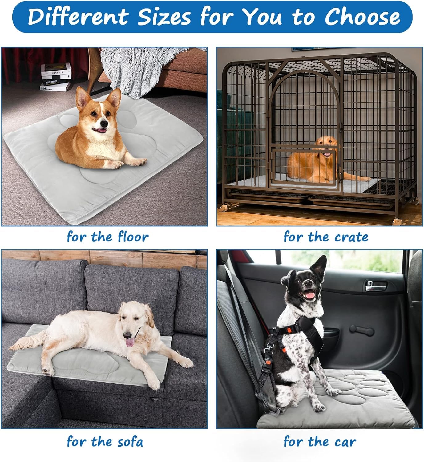 Coldwind grey crate pad blends with dark interiors and hides stains