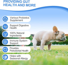 ColEaze Probiotics for Dogs Chews label highlights 6B CFUs and 12 strains.
