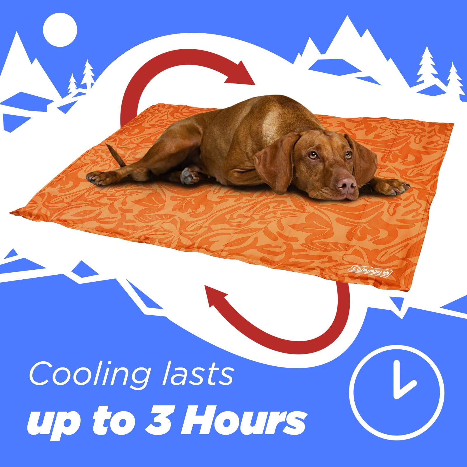 Coleman 24x30 medium pet cooling mat fits medium dogs and cats.