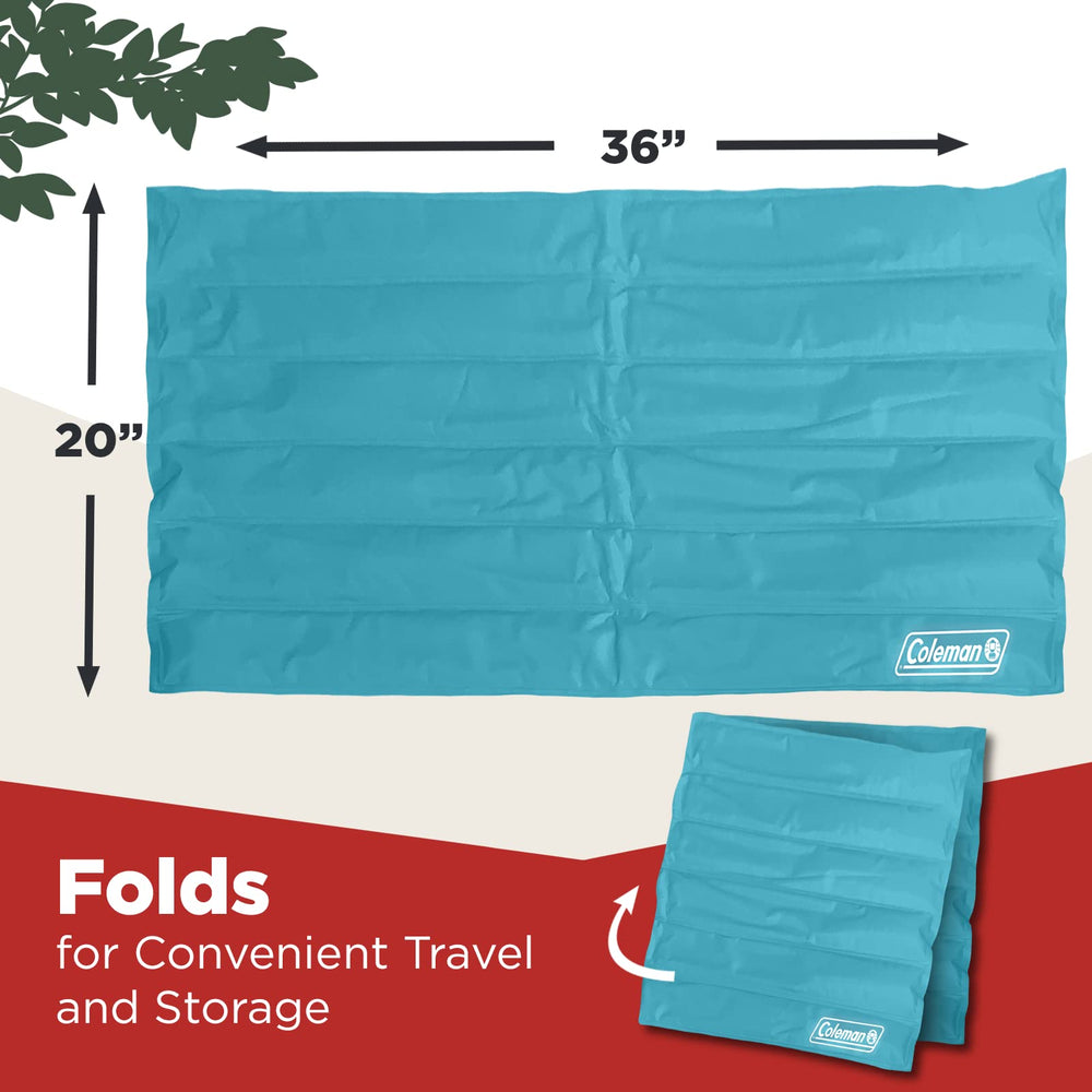 Coleman Comfort Cooling Gel Pet Pad showing 36x20 dimensions for large pets.