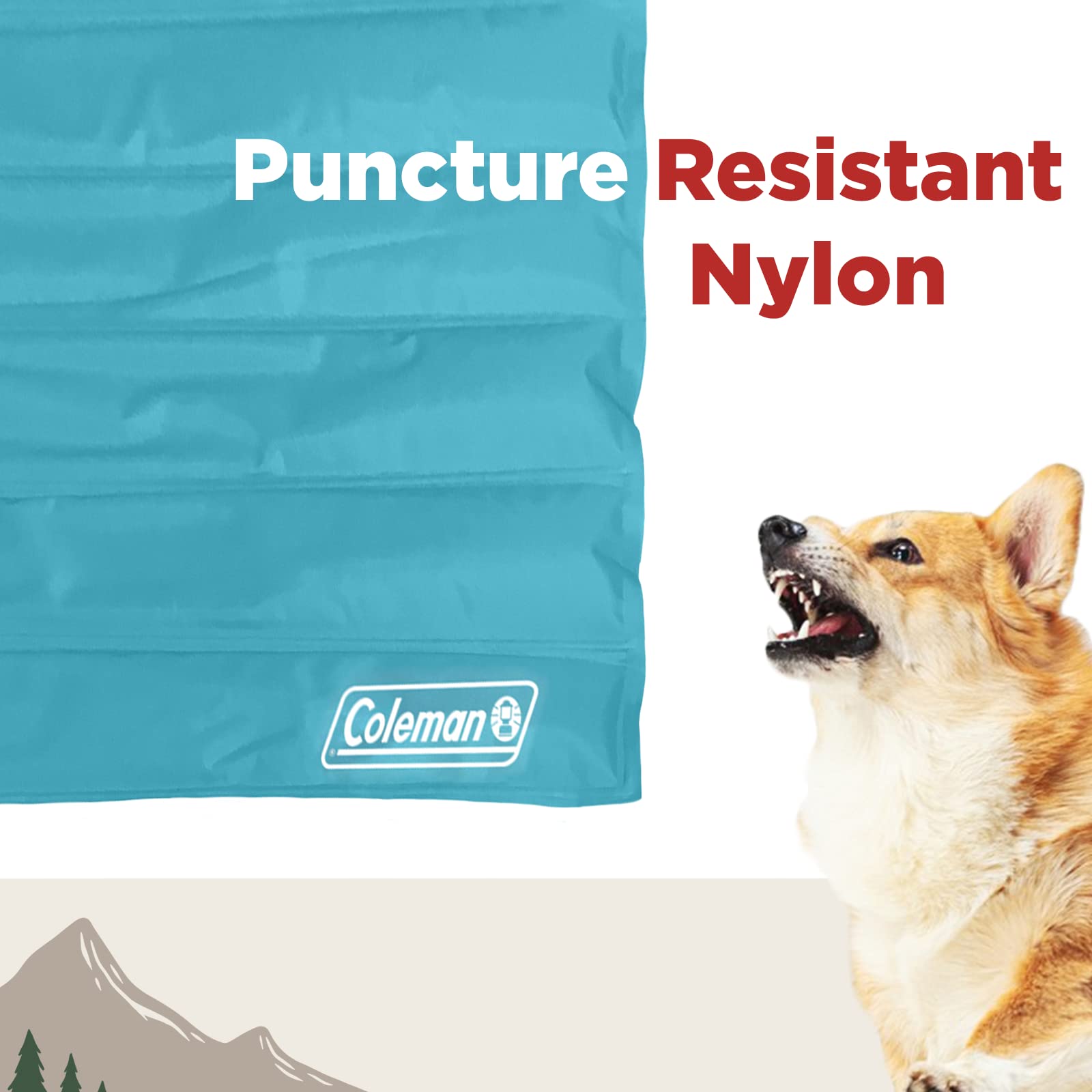 Coleman Comfort Cooling Gel Pet Pad in car provides convenient cooling on rides.
