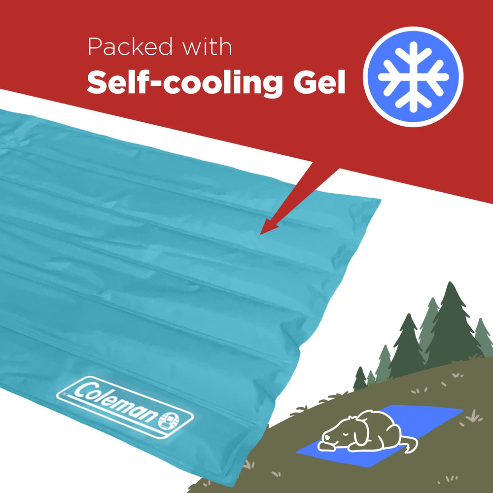 Coleman Comfort Cooling Gel Pet Pad outdoors keeps pets comfortable during sunny outings.