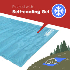 Coleman Comfort Cooling Pet Pad blue in car for on-the-go cooling