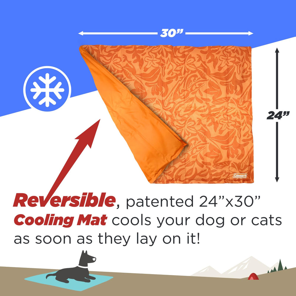 Coleman reversible orange-side mat offers quick style changes and outdoor-ready portability.