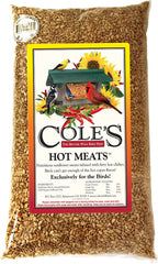 Cole's HM05 Hot Meats bird seed 5-lb bag showcases all-natural ingredients for bird-friendly feeding.