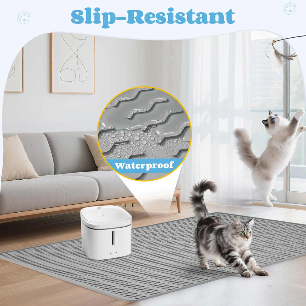 Colewin cat litter mat non-slip backing keeps mat in place
