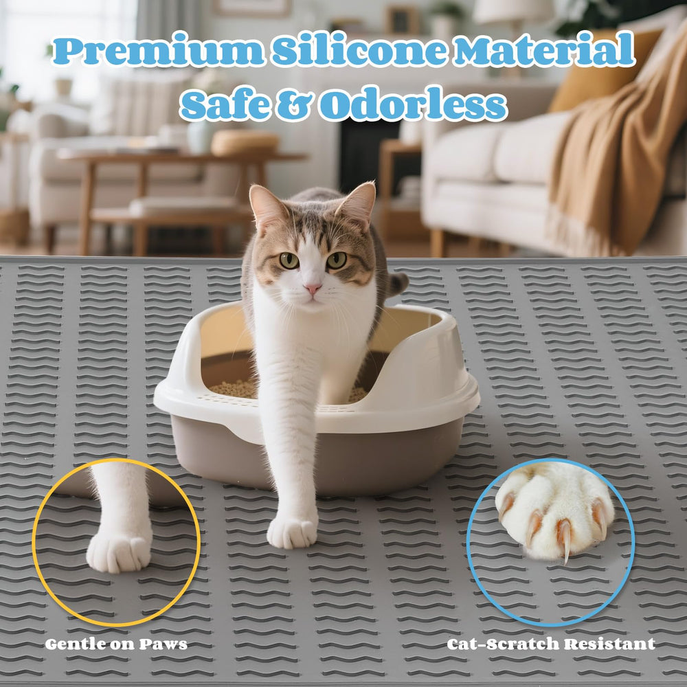 Colewin cat litter mat premium silicone is odorless and durable