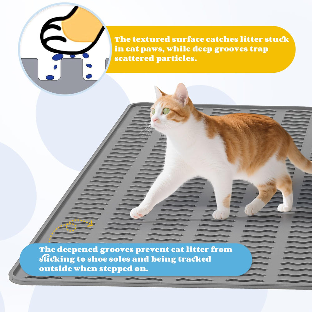 Colewin cat litter mat waterproof raised edge protects floors from spills