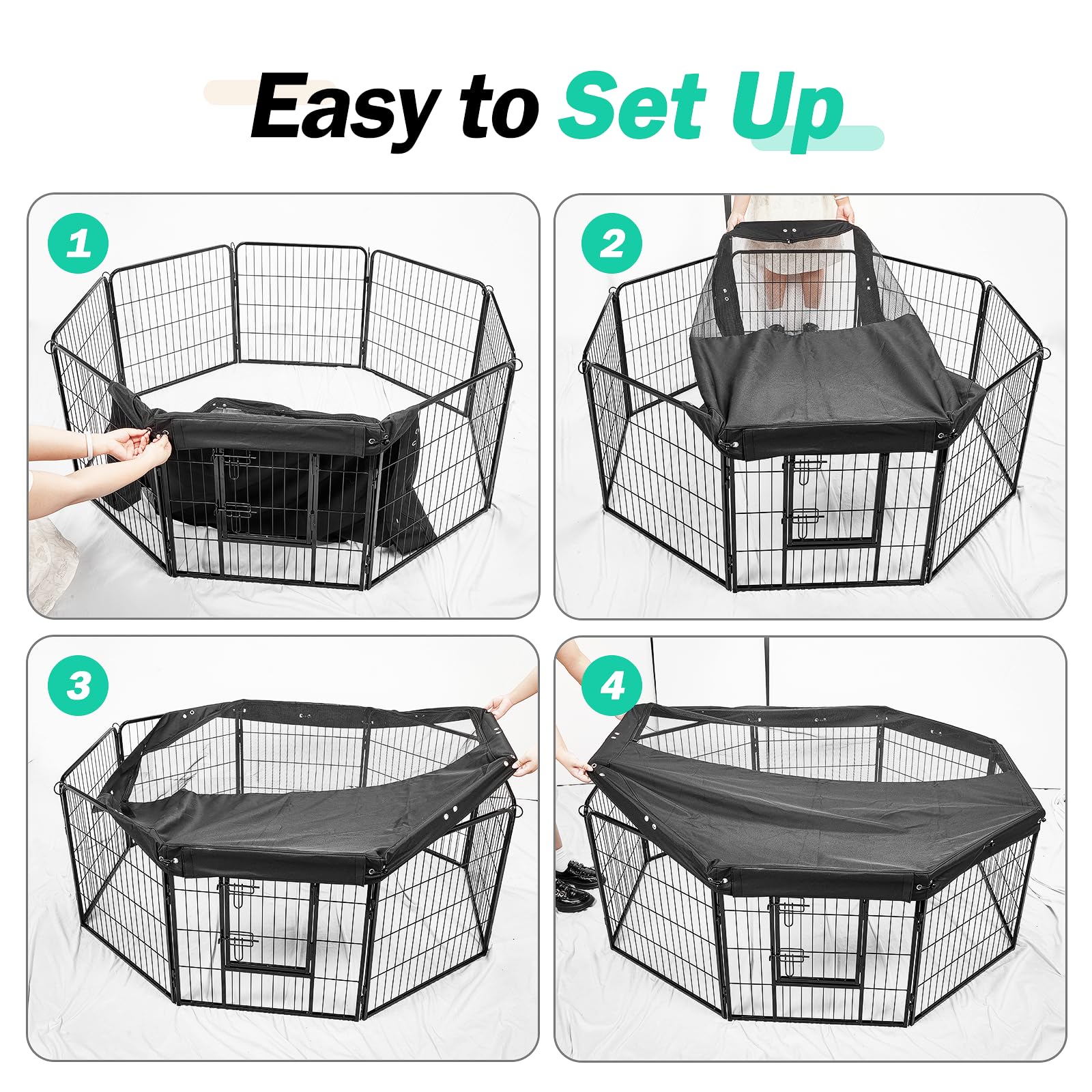 Colewin dog playpen cover easy-clean finish for quick maintenance