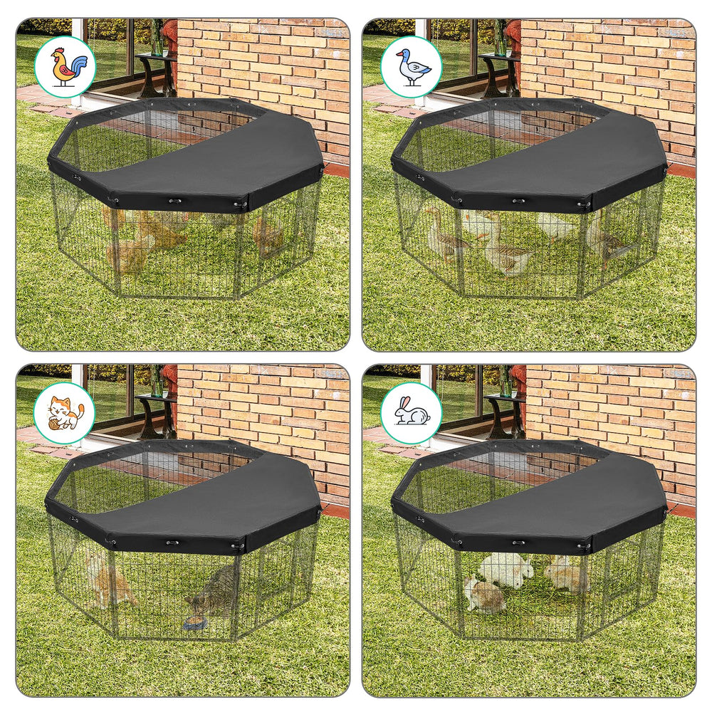 Colewin dog playpen cover fits eight-panel 24-inch pens reliably