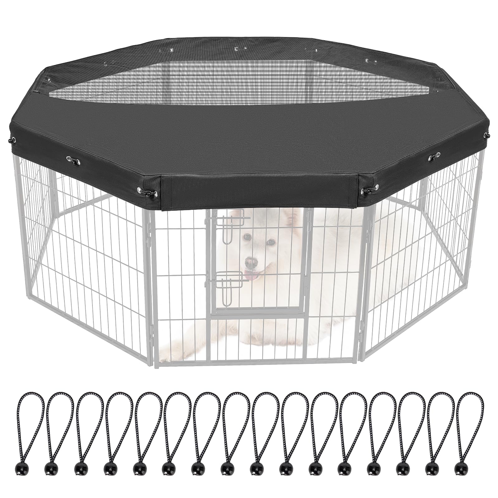Colewin dog playpen cover top view provides secure shade over an outdoor pen