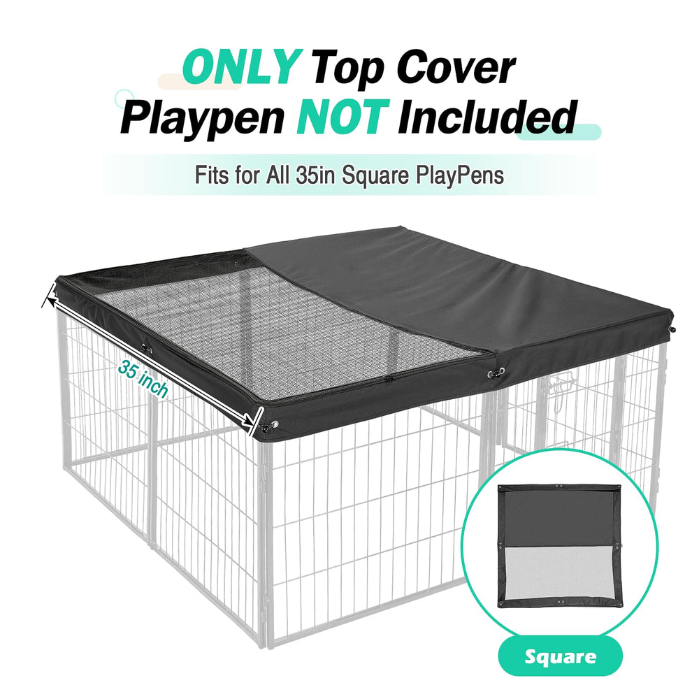 Colewin universal-fit dog playpen cover demonstrates compatibility with 4-panel square pens