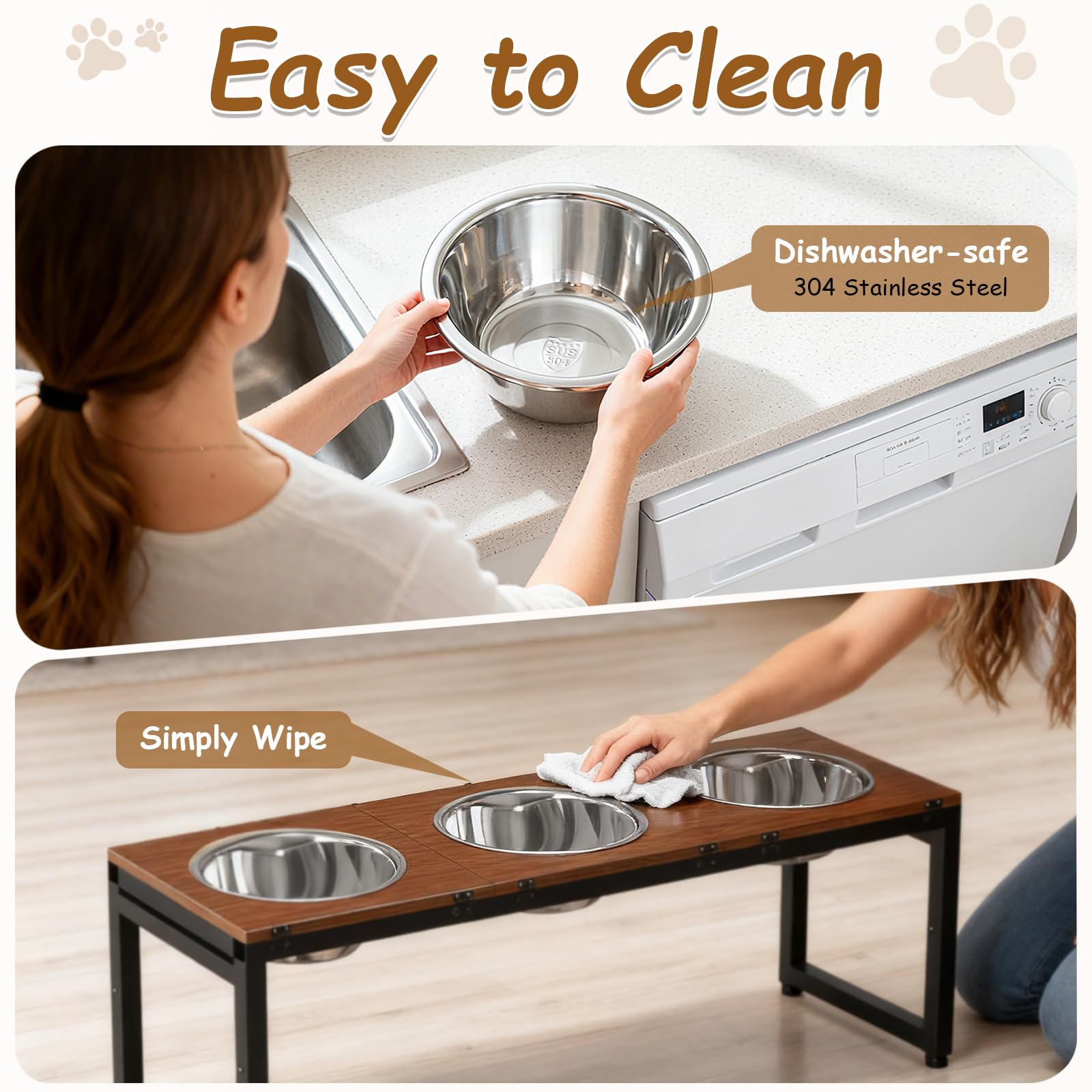 Colewin elevated dog bowls easy cleaning maintains a tidy feeding area