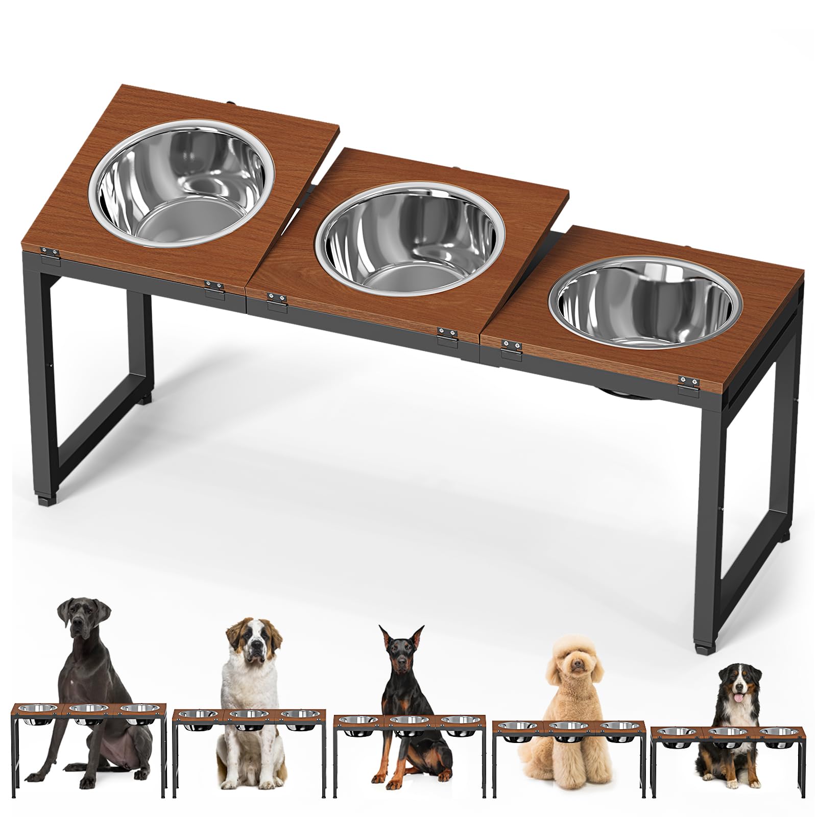 Colewin elevated dog bowls height adjustments enable a tailored feeding height