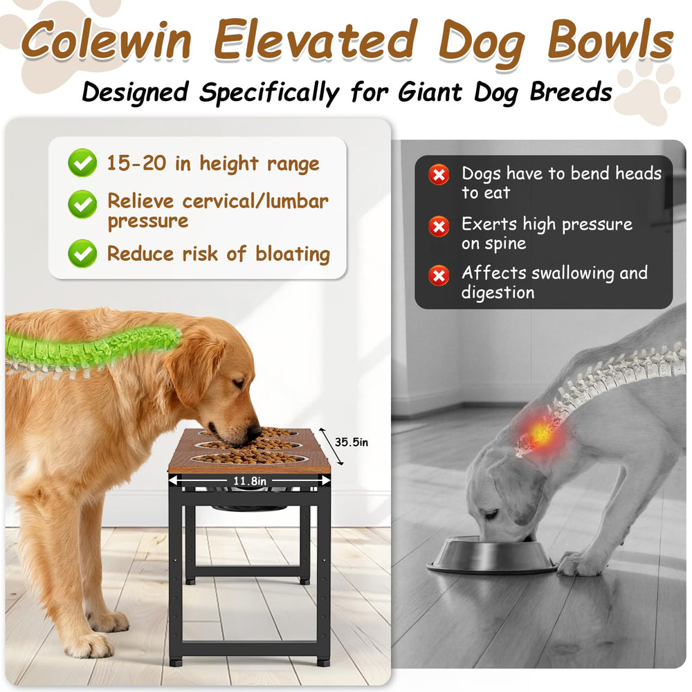 Colewin elevated dog bowls tilt angles provide ergonomic dining positions