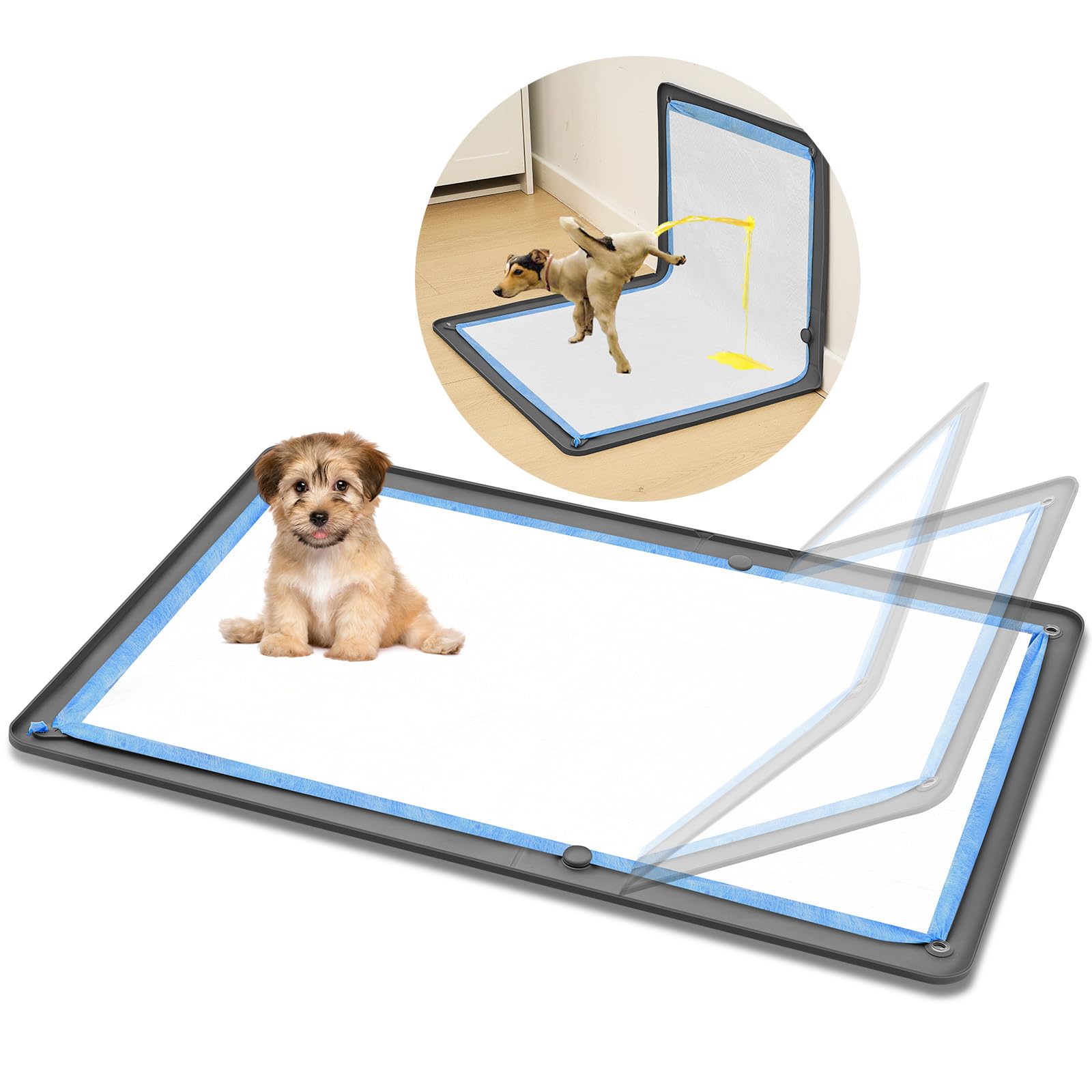 Colingmill dog pee pad holder silicone tray provides durable floor protection and easy cleaning.