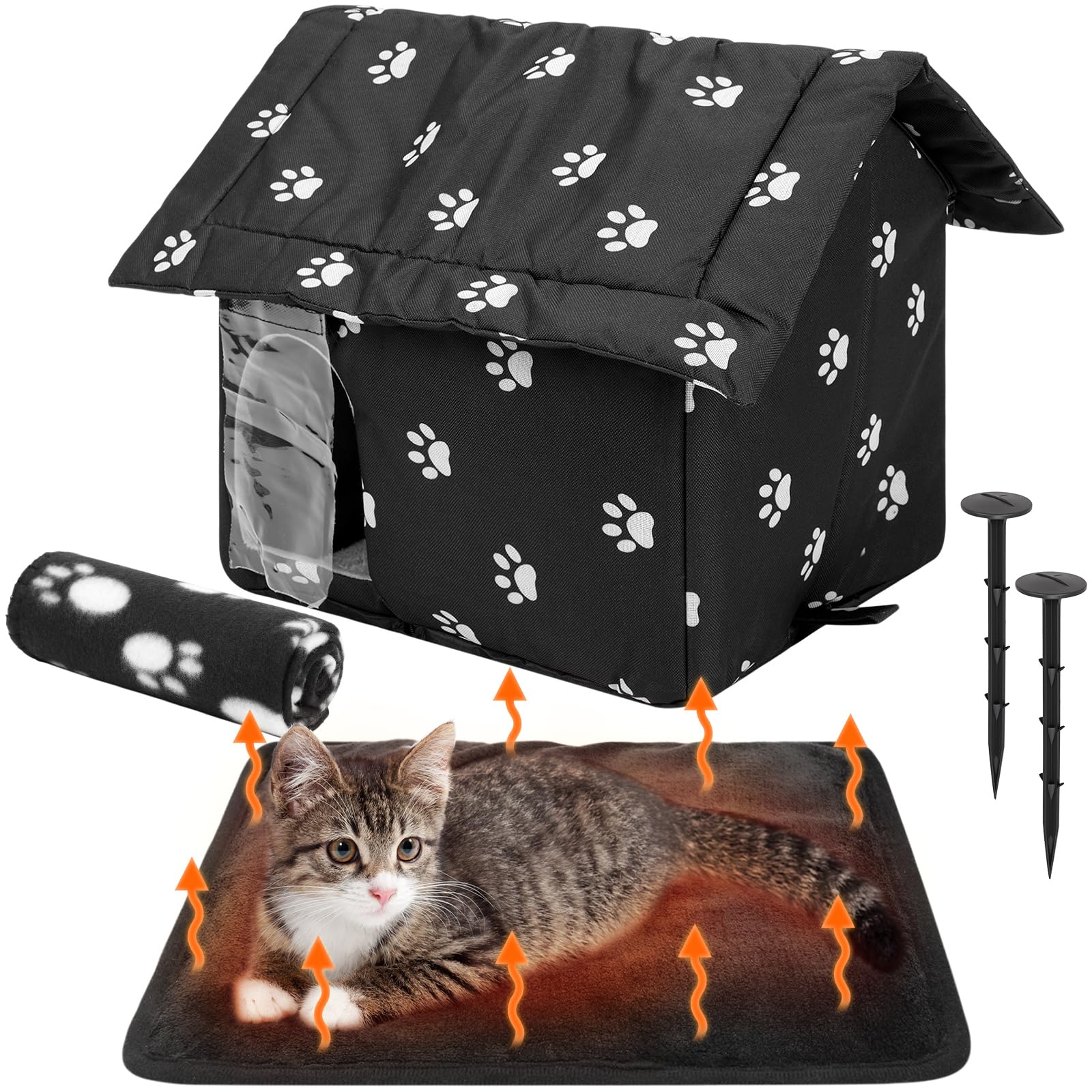 Colingmill outdoor cat house collapsible for easy transport and storage.