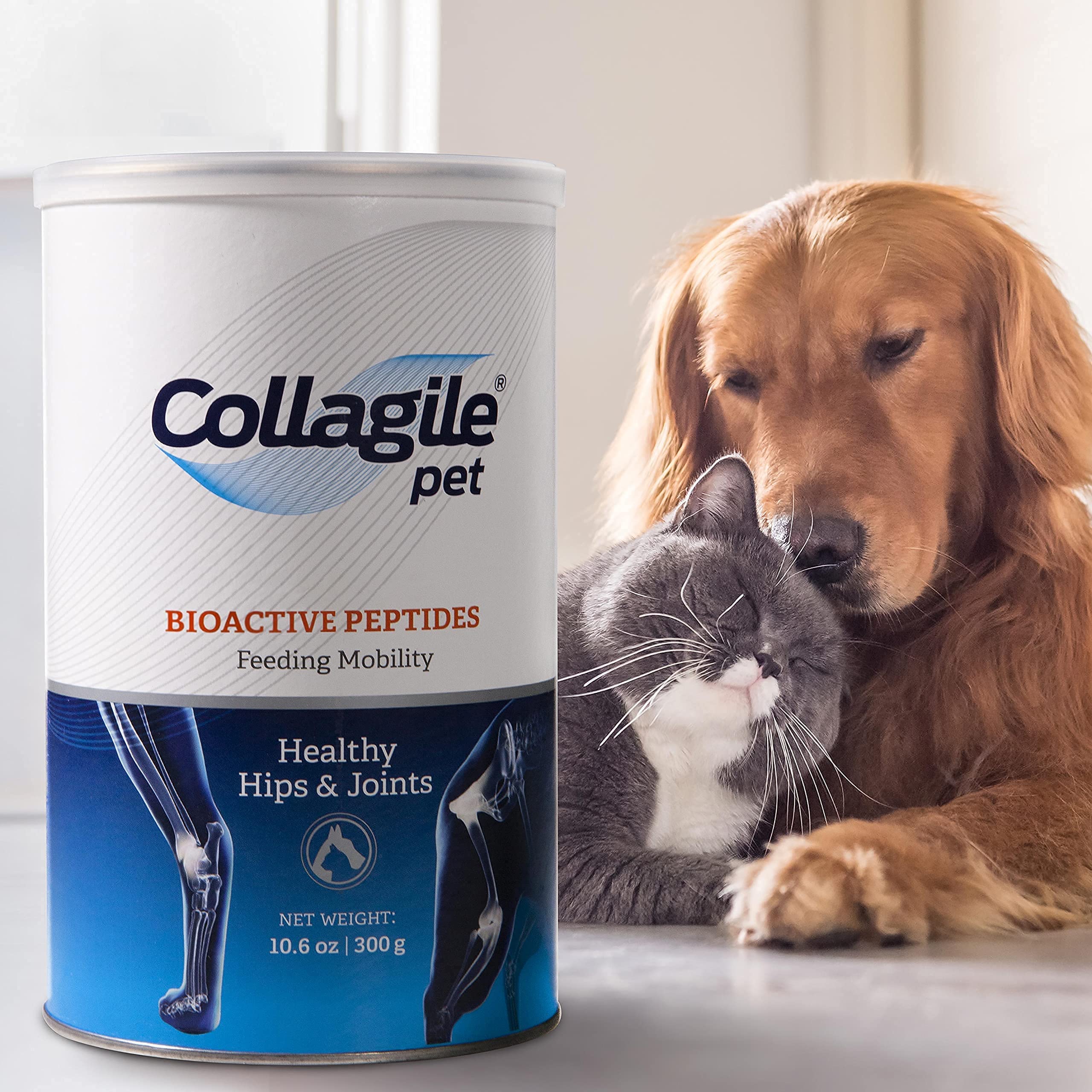 Collagile pet label emphasizes premium German engineering and USA manufacturing.