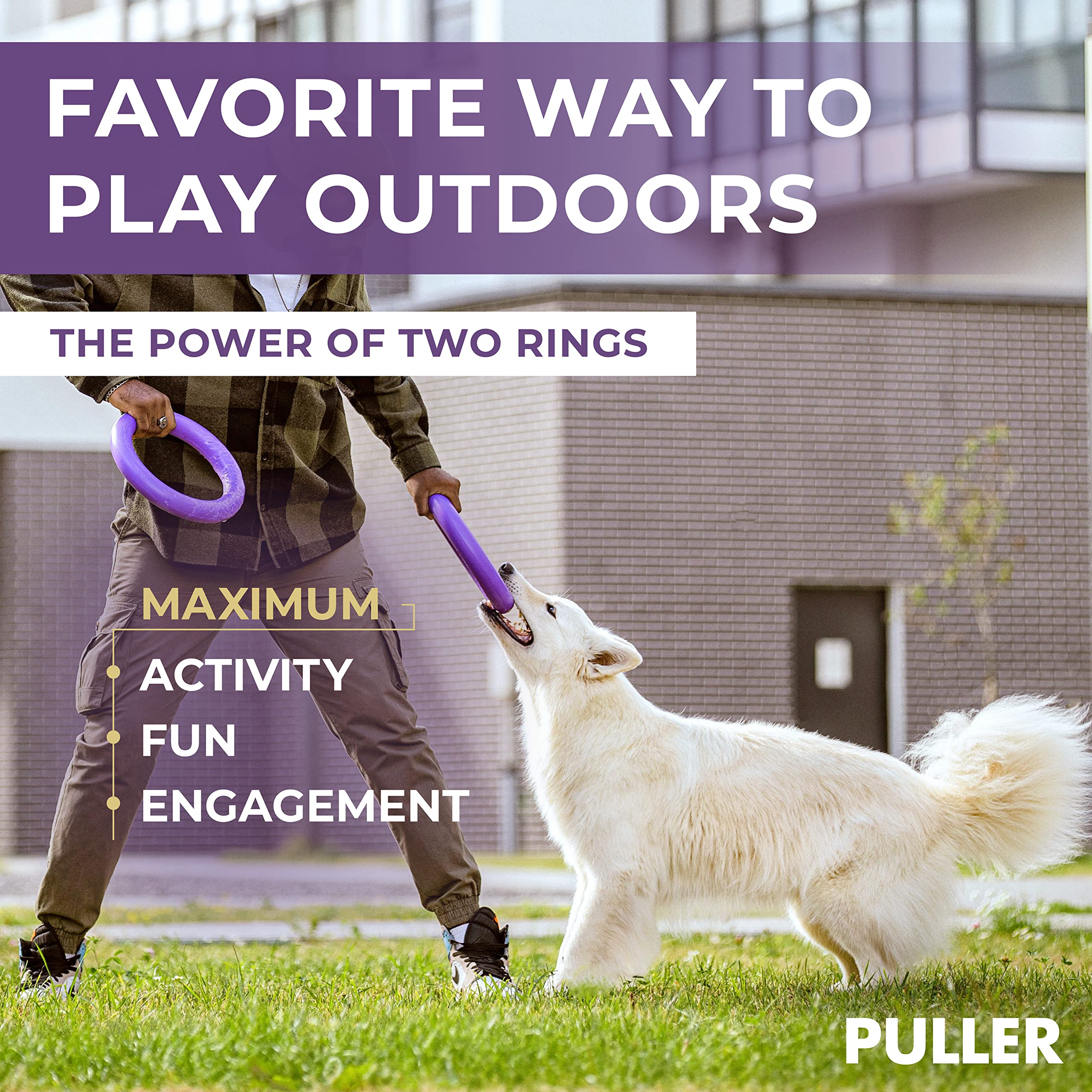 COLLAR PULLER water-play scene highlights buoyant design for outdoor games.