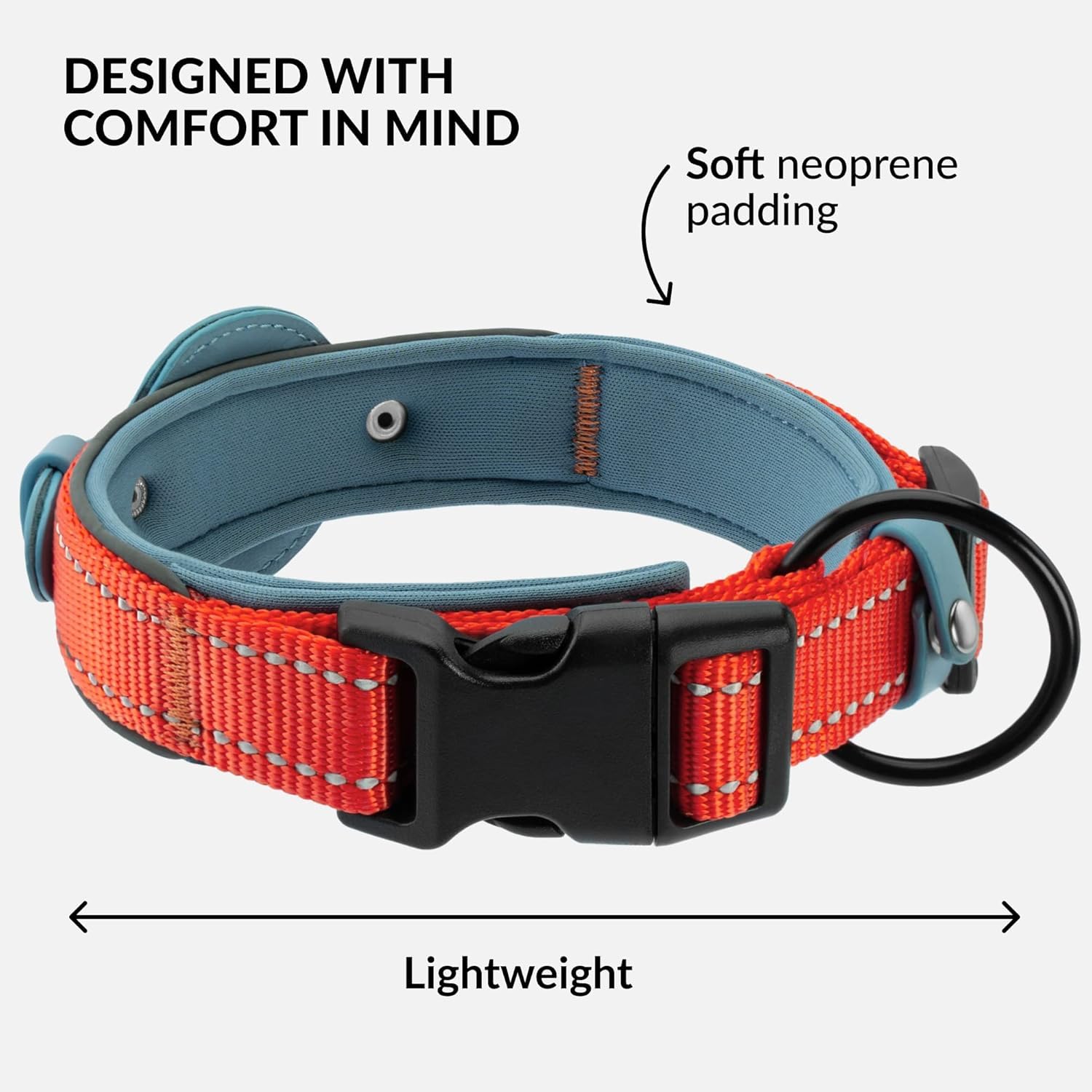 CollarDirect Airtag collar features double snap for secure placement