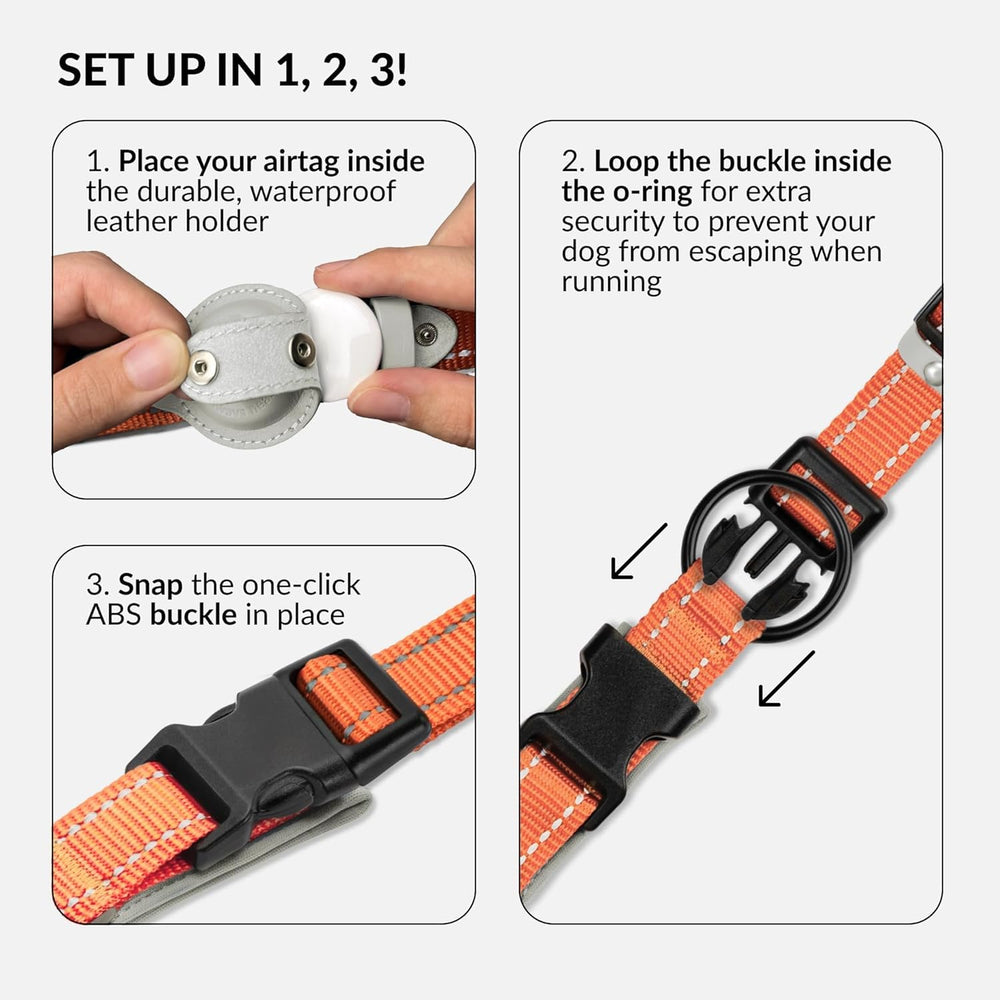 CollarDirect AirTag collar's zinc alloy O-ring secures the leash reliably